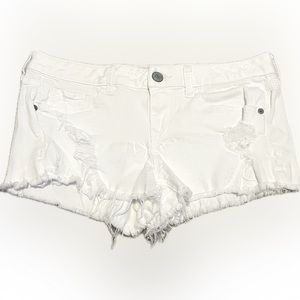 Express White Cut-Off Shorts